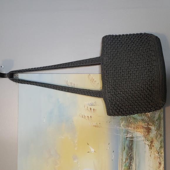 The Sac handbag, purse, bag, gray crochet handbg - Picture 5 of 8